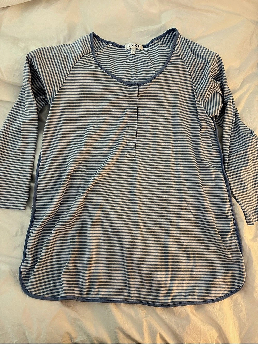 Lake - Maternity Blue & White Striped Pajamas